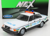 Welly Volvo 240 Gl Polis Sweden Police 1986 1:24 Bílá