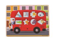 Bigjigs Toys Vkládací puzzle autobus se zvířátky