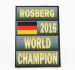 Cartrix Accessories F1  World Champion Plate Pit Board - Mercedes Gp W07 Hybrid Amg Petronas N 6 Season 2016 Nico Rosberg 1:18 Šedá Černá Žlutá