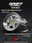 DS Racing Drift Element 6 Spoke disky, Trojitý chrome se zlatými nýty, 2 ks