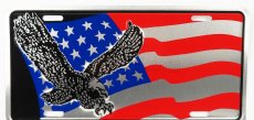 Edicola Accessories Funny Metal Plate - Eagle Silver Usa Flag 1:1 Červená Stříbrná Modrá