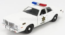 Greenlight Dodge Coronet 1975 - Hazzard County Sheriff - Police Patrol Car 1:24 Bílá
