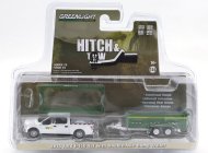 Greenlight Ford usa F-150 Pick-up 2018 With Small Cargo Ups Trailer 1:64 Bílá Zelená