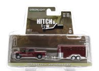 Greenlight Ford usa F-150 Xlt Pick-up 2019 With Livestock Trailer 1:64 Červená Stříbrná