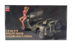 Hasegawa Jeep Willys Mb U.s 1/4 Ton 4x4 Military Utility Truck With Blond Girl Figure 1942 1:24 /