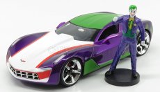 Jada Chevrolet Corvette Stingray With Joker Figure 2009 1:24 Fialová Zelená Bílá