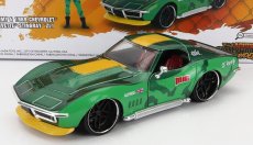 Jada Chevrolet Corvette Zl1 Stingray 1969 With Cammy Street Fighter Figure 1:24 Zelená Žlutá