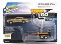 Johnny lightning Chevrolet Montecarlo 1980 With Trailer And Motorboat 1:64 Zlatá Černá