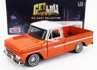 Motor-max Chevrolet Chevy C-10 Fleetside Pick-up Custom 1966 1:24 Oranžová S Bílou