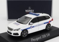 Norev Peugeot 308 Gt Sw Station Wagon Police Municipale 2020 1:43 Bílá