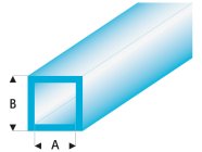 Raboesch profil ASA trubka čtvercová transparentní modrá 2x3x330mm (5)