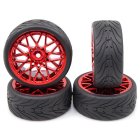 Spec T LS Wheel Offset 3 Red w/Tire 4ks pro 1/10 Silniční