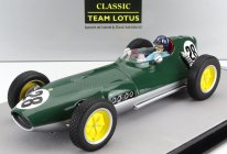 Tecnomodel Lotus F1  16 N 28 British Gp Aintree (with Pilot Figure) 1959 Graham Hill 1:18 Britská Závodní Zelená Stříbrná