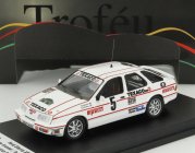 Trofeu Ford england Sierra Xr 4x4 N 5 Rally Sweden 1987 Kalle Grundel - Terry Harryman 1:43 Bílá Červená