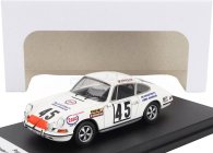 Trofeu Porsche 911s Coupe Team C.laurent N 45 24h Le Mans 1971 Claude Laurent - Jacques Marche 1:43 Bílá Červená