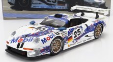 Werk83 Porsche 911 Gt1 3.2l Turbo Team Porsche Ag Mobil1 N 25 2nd 24h Le Mans 1996 T.boutsen - H.j.stuck - B.wollek 1:18 Bílá Modrá