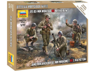 Zvezda figurky US 81mm Mortat w/crew (Snap Fit) (1:72)