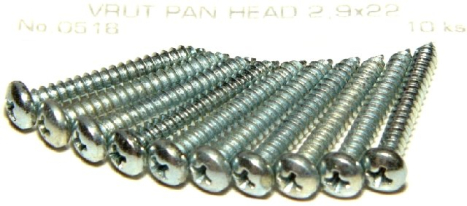 0518 vrut PAN HEAD 2.9x22, 10ks