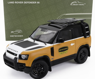 Almost-real Land rover New Defender 90 Trophy Edition 2023 1:18 Žlutá Bílá Černá