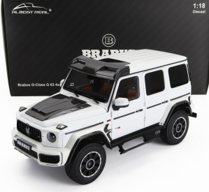 Almost-real Mercedes benz G-class G63 Amg Brabus Biturbo 2023 1:18 Diamantově Bílá