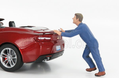 American diorama Figures Meccanico - Mechanic Darwin Pushing 1:24 Blue