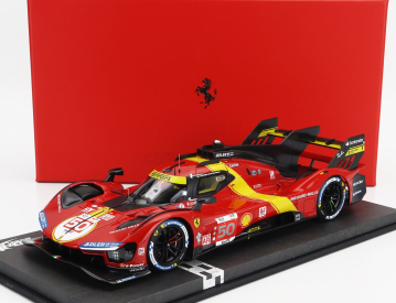 Bbr-models Ferrari 499p 3.0l Turbo V6 Team Ferrari Af Corse N 50 5th 24h Le Mans (pole Position) 2023 Antonio Fuoco - Miguel Molina - Nicklas Nielsen - Con Vetrina - With Showcase 1:18 Červená Žlutá Černá