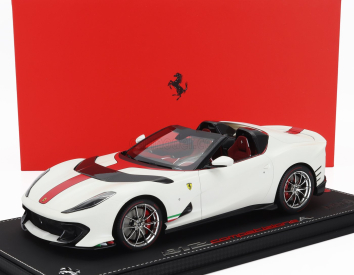 Bbr-models Ferrari 812 Competizione A Spider 2022 - Con Vetrina - With Showcase 1:18 Bianco Italia - Matná Bílá Červená