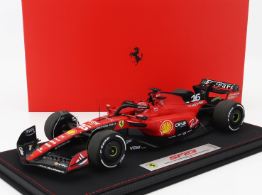 Bbr-models Ferrari F1  Sf-23 Team Scuderia Ferrari N 16 4th Singapore Gp 2023 Charles Leclerc - Con Vetrina - With Showcase 1:18 Červená Černá