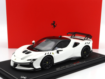 Bbr-models Ferrari Sf90 Xx Stradale 2024 - Con Vetrina - With Showcase 1:18 Bianco Cervino - Bílá Černá