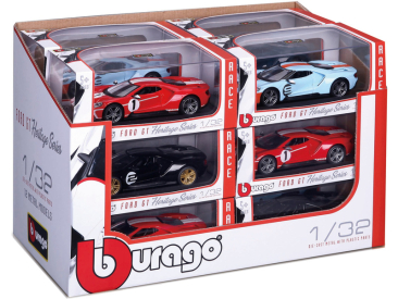 Bburago auta Ford GT 1:32 (sada 12ks)