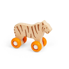 Bigjigs Toys Zvířátko na kolečkách Safari Tygr