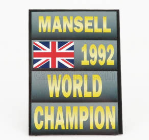 Cartrix Accessories F1  World Champion Plate Pit Board - Williams Fw14b Renault N 5 Season 1992 Nigel Mansell 1:18 Šedá Černá Žlutá