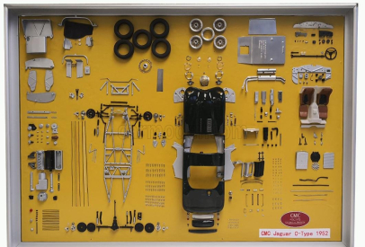 Cmc Jaguar Quadro Panel Display C-type Spider Street Version 1952 Parts Board 1:18 Britská Závodní Zelená