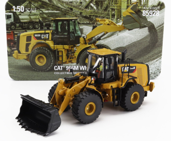 Dm-models Caterpillar Cat966m Ruspa Gommata - Scraper Tractor Wheel Loader 1:50 Žlutá Černá