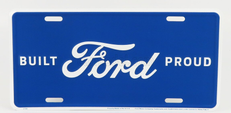 Edicola Accessories Funny Metal Plate - Ford Logo Built Proud 1:1 Modrá Bílá