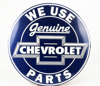 Edicola Accessories Metal Round Plate - Chevrolet Genuine Parts 1:1 Modrá Bílá