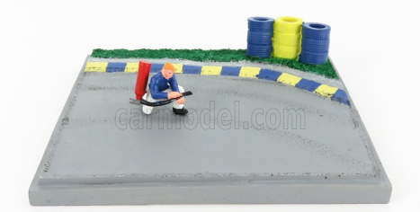 Edicola Diorama Soccorritore Stradale Pista - Fireman Race 1:43 Šedá Modrá Žlutá