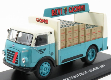 Edicola Om fiat Leoncino Truck Portabottiglie Giommi 1957 1:43 Světle Modrá Krémová