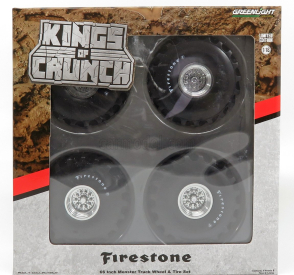 Greenlight Accessories Set 4x Wheels Firestone Monster Truck - Set 4 Ruote 1:18 Stříbrná Černá