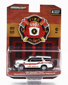 Greenlight Chevrolet Tahoe Mastic Beach Fire Engine 2021 1:64 Bílá Červená