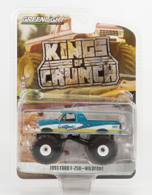 Greenlight Ford usa F-250 Pick-up Bigfoot Monster Truck Wildfoot 1993 1:64 Modrá Bílá