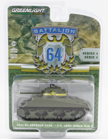 Greenlight Tank M4 Sherman Miltary 1943 1:64 Vojenská Zelená