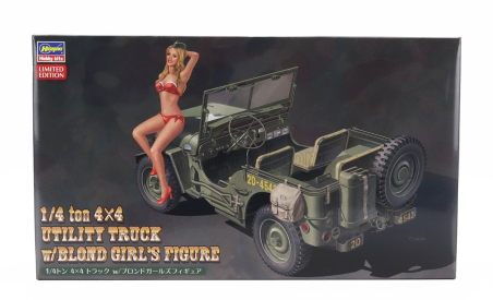 Hasegawa Jeep Willys Mb U.s 1/4 Ton 4x4 Military Utility Truck With Blond Girl Figure 1942 1:24 /