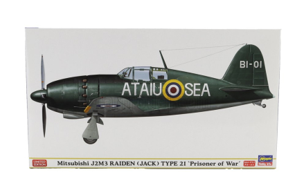 Hasegawa Mitsubishi J2m3 Raiden Type 21 Prisoner Of War Military Airplane 1942 1:48 /