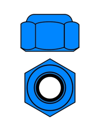 Hliníkové Nylon STOPmatky M3 - modré - 10 ks.