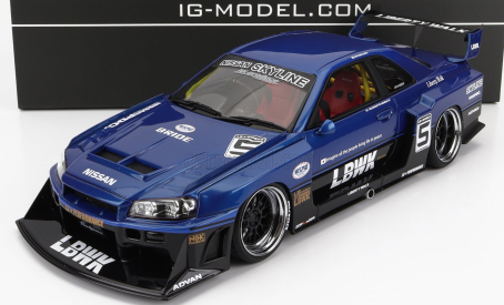 Ignition-model Nissan Skyline Lb-er34 N 5 Super Silhouette Lbwk 1996 1:18 Modrá Černá