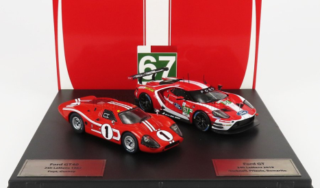 Ixo-models Ford usa Set 2x Gt Ford Ecoboost 3.5l Turbo V6 + Gt40 Mkiv 7.0l V8 1:43, červená