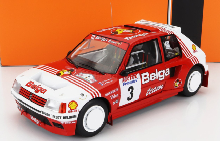 Ixo-models Peugeot 205 T16 Belga N 3 Rally Ypres 1985 B.darniche - A.mahe 1:18 Červená Bílá