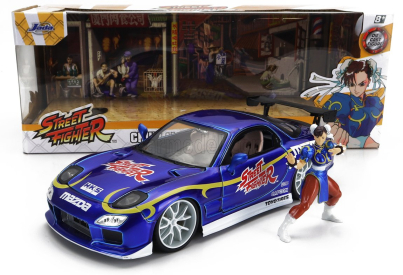 Jada Mazda Rx-7 With Chun-li Figure 1993 1:24 Blue