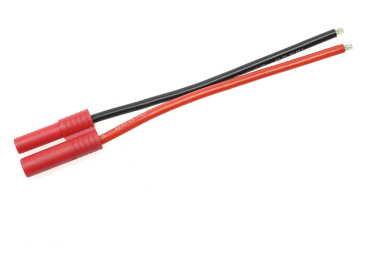 Konektor zlacený 4.0mm samec s kabelem 14AWG 10cm